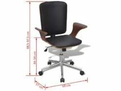 Fauteuil Chaise Chaise De Bureau Rotative En Bois Cintré Avec Revêtement En Faux Cuir 0502045 -DECO Ventes siege de bureau 22365291