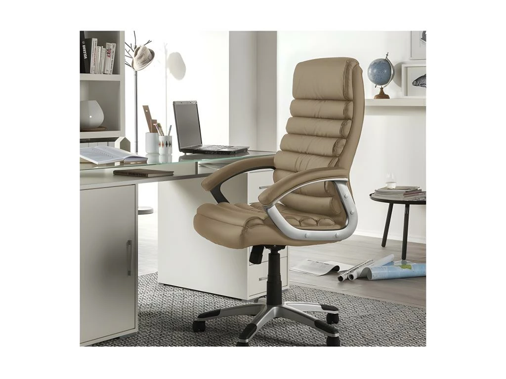 Chaise De Bureau JOHN PU Taupe, Un Choix Confortable Et élégant Pour Votre Bureau 4 Chaise De Bureau JOHN PU Taupe, Un Choix Confortable Et élégant Pour Votre Bureau – Image 2