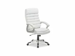 Chaise De Bureau JOHN PU Blanc, Un Choix Confortable Et élégant Pour Votre Bureau