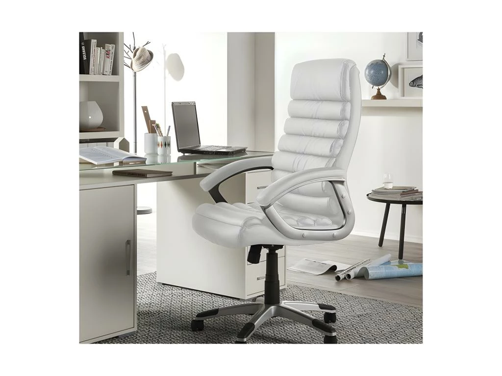 Chaise De Bureau JOHN PU Blanc, Un Choix Confortable Et élégant Pour Votre Bureau 4 Chaise De Bureau JOHN PU Blanc, Un Choix Confortable Et élégant Pour Votre Bureau – Image 2