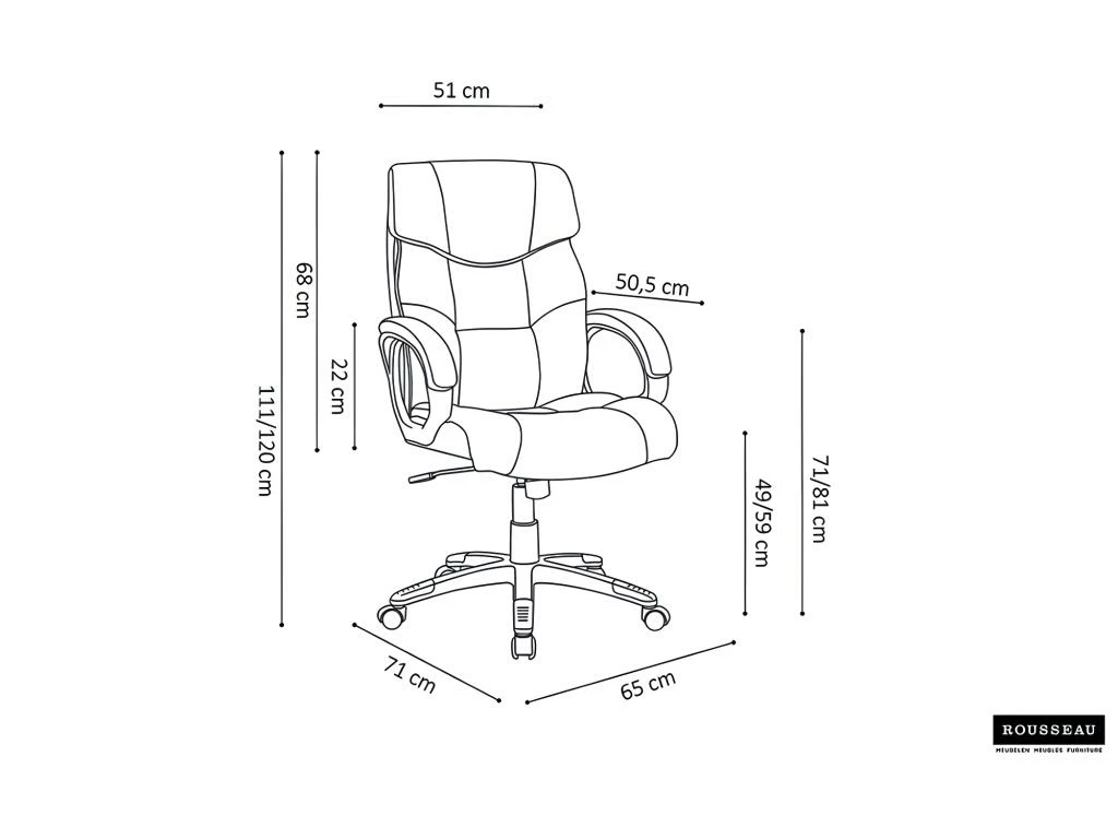 Chaise De Bureau LIDA PU Brun, Un Choix Confortable Et élégant Pour Votre Bureau 5 Chaise De Bureau LIDA PU Brun, Un Choix Confortable Et élégant Pour Votre Bureau – Image 3