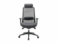 Fauteuil De Bureau Ergonomique Professionnel - Avec Têtière - Nylon Et Tissu - Gris - BANKANO -DECO Ventes siege de bureau 503067