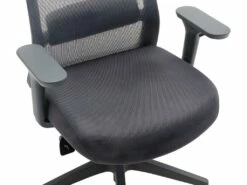 Fauteuil De Bureau Ergonomique Professionnel - Avec Têtière - Nylon Et Tissu - Gris - BANKANO -DECO Ventes siege de bureau 503073