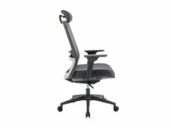 Fauteuil De Bureau Ergonomique Professionnel - Avec Têtière - Nylon Et Tissu - Gris - BANKANO -DECO Ventes siege de bureau 503075
