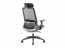 Fauteuil De Bureau Ergonomique Professionnel - Avec Têtière - Nylon Et Tissu - Gris - BANKANO -DECO Ventes siege de bureau 503077