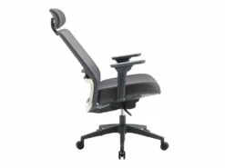 Fauteuil De Bureau Ergonomique Professionnel - Avec Têtière - Nylon Et Tissu - Gris - BANKANO -DECO Ventes siege de bureau 503079