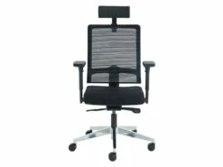 Fauteuil De Bureau Ergonomique Professionnel - Avec Têtière - Tissu - Noir - WALLSTREET -DECO Ventes siege de bureau 721961