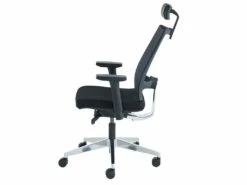 Fauteuil De Bureau Ergonomique Professionnel - Avec Têtière - Tissu - Noir - WALLSTREET -DECO Ventes siege de bureau 721967
