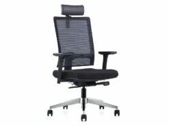 Fauteuil De Bureau Ergonomique Professionnel - Avec Têtière - Tissu - Noir - WALLSTREET -DECO Ventes siege de bureau 721991