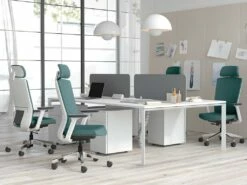 Fauteuil De Bureau Professionnel - Avec Têtière - Tissu - Bleu - VOLTI