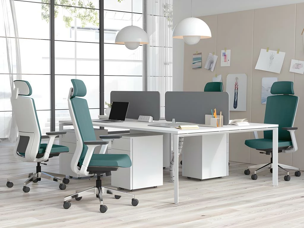 Fauteuil De Bureau Professionnel - Avec Têtière - Tissu - Bleu - VOLTI 3 Fauteuil De Bureau Professionnel - Avec Têtière - Tissu - Bleu - VOLTI