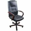 Fauteuil Chaise De Bureau Noir Bois Ergonomique Classique Luxe 0502010 -DECO Ventes siege de bureau 8911053