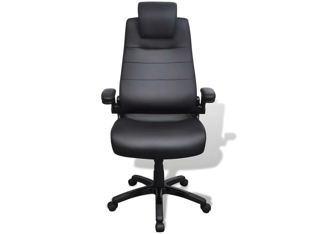 Fauteuil Chaise Siège De Bureau Pivotant Réglable Ergonomique Avec Accoudoir PVC Noir 0502021 4 Fauteuil Chaise Siège De Bureau Pivotant Réglable Ergonomique Avec Accoudoir PVC Noir 0502021 – Image 2