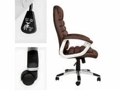 Fauteuil Chaise Siège De Direction Rembourrage Ondulé Marron 08_0000373 -DECO Ventes siege de bureau 8911147