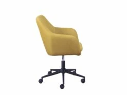 VALKA - Fauteuil De Bureau Sur Roulettes Tissu Curry -DECO Ventes siege de bureau 9167465
