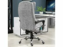 Fauteuil De Bureau Direction Massant Chauffant Hauteur Réglable Dossier Inclinable Repose-pied Revêtement Synthétique Gris 11 Fauteuil De Bureau Direction Massant Chauffant Hauteur Réglable Dossier Inclinable Repose-pied Revêtement Synthétique Gris -DECO Ventes siege de bureau 9552959