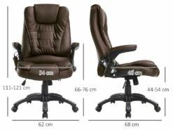 Fauteuil De Bureau Direction Pivotant Massant Chauffant électrique Revêtement Synthétique Chocolat 9 Fauteuil De Bureau Direction Pivotant Massant Chauffant électrique Revêtement Synthétique Chocolat -DECO Ventes siege de bureau 9553543