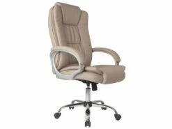 Chaise De Bureau Karen Elevable Et Fauteuil Inclinable En Simili Cuir Taupe