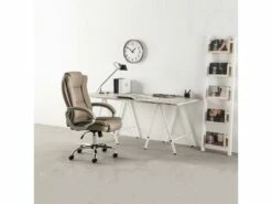 Chaise De Bureau Karen Elevable Et Fauteuil Inclinable En Simili Cuir Taupe -DECO Ventes siege de bureau 9906939