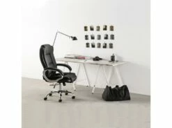 Chaise De Bureau Karen Elevable Et Fauteuil Inclinable En Simili Cuir Noir -DECO Ventes siege de bureau 9906957