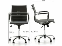 Fauteuil De Bureau Croma Inclinable Noir,Cuir Synthétique -DECO Ventes siege de bureau 9906965