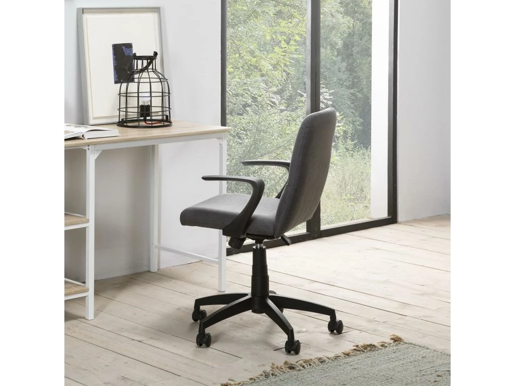 Fauteuil De Bureau Relevable Teo Matelassé Avec Tissu Gris Foncé 7 Fauteuil De Bureau Relevable Teo Matelassé Avec Tissu Gris Foncé – Image 5