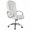 Chaise De Bureau Karen Elevable Et Fauteuil Inclinable En Simili Cuir Blanc -DECO Ventes siege de bureau 9906989
