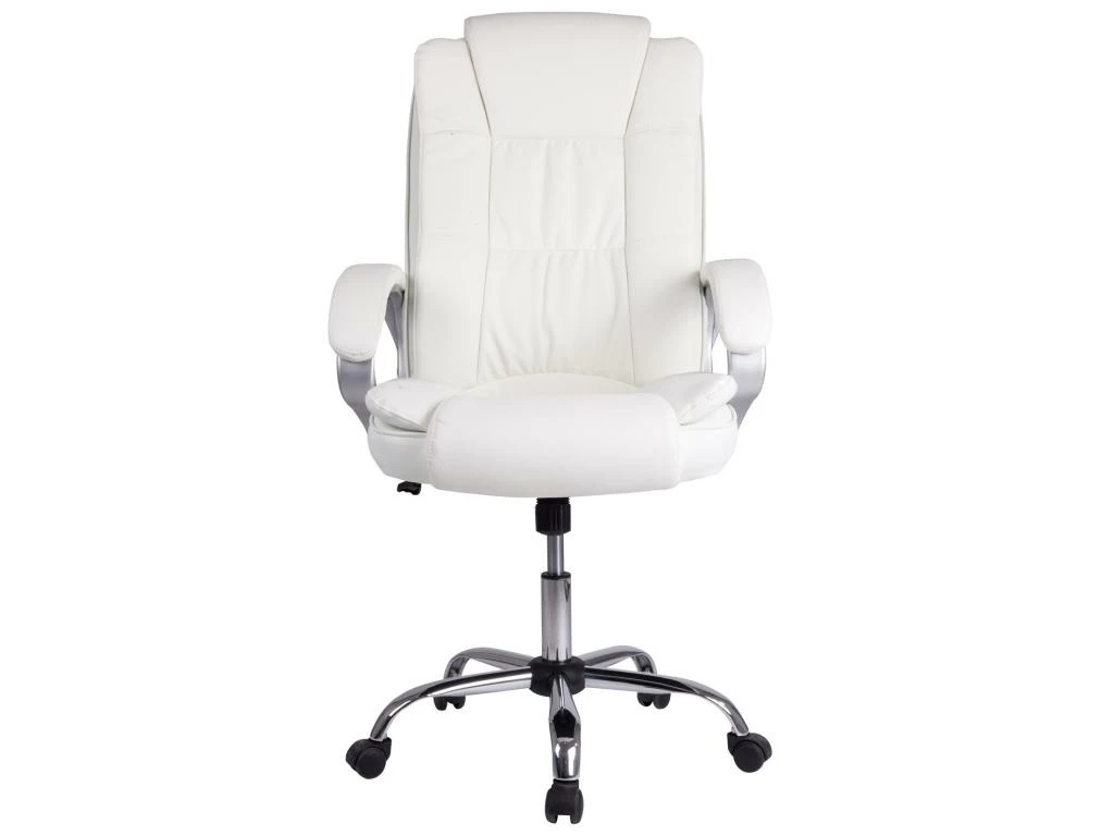 Chaise De Bureau Karen Elevable Et Fauteuil Inclinable En Simili Cuir Blanc 4 Chaise De Bureau Karen Elevable Et Fauteuil Inclinable En Simili Cuir Blanc – Image 2