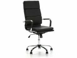 Fauteuil De Bureau Morgan Inclinable Noir, Cuir Synthétique