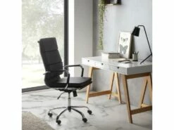 Fauteuil De Bureau Morgan Inclinable Noir, Cuir Synthétique -DECO Ventes siege de bureau 9907015