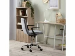 Fauteuil De Bureau Relevable Teo Matelassé Avec Tissu Gris Clair -DECO Ventes siege de bureau 9907057