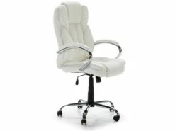 Fauteuil De Bureau à Hauteur Réglable Et Inclinable Nixon Similicuir Blanc