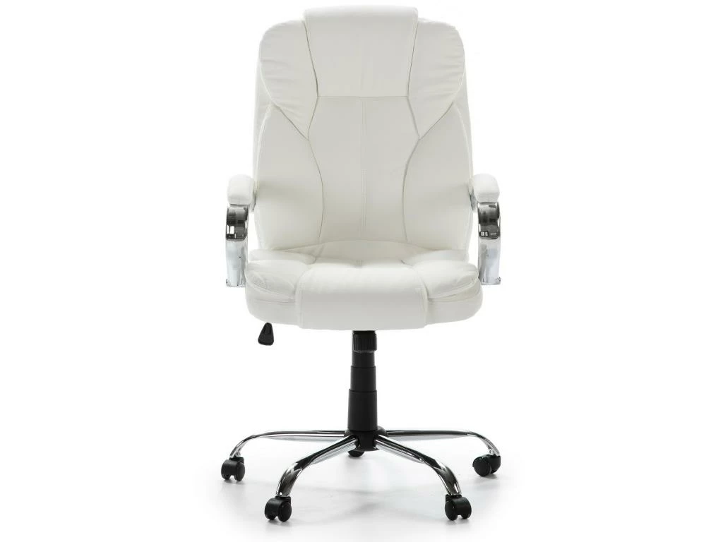 Fauteuil De Bureau à Hauteur Réglable Et Inclinable Nixon Similicuir Blanc 4 Fauteuil De Bureau à Hauteur Réglable Et Inclinable Nixon Similicuir Blanc – Image 2