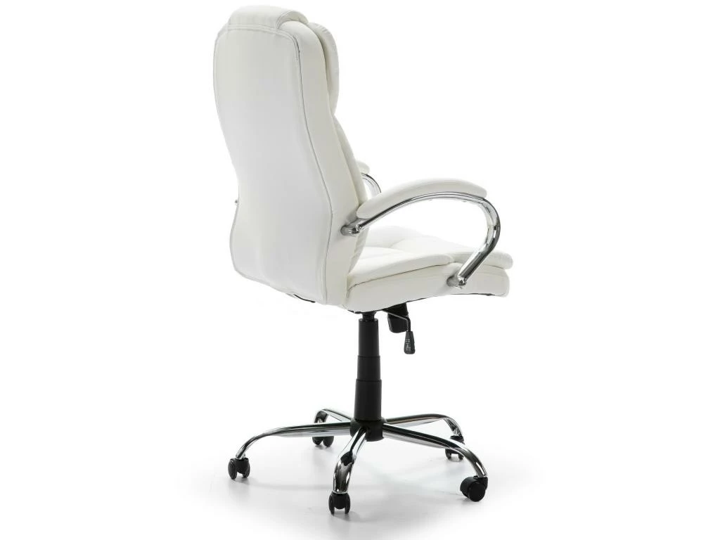 Fauteuil De Bureau à Hauteur Réglable Et Inclinable Nixon Similicuir Blanc 5 Fauteuil De Bureau à Hauteur Réglable Et Inclinable Nixon Similicuir Blanc – Image 3